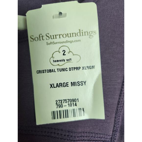 Soft Surroundings Cristobal Tunic sz XL bamboo kangaroo pocket purple cozy soft - Picture 6 of 10